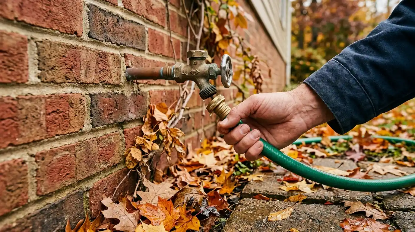 Disconnecting an outdoor hose bib before winter in Oakville