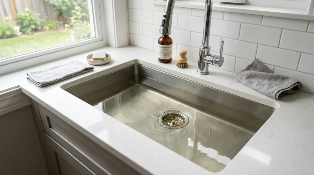 Clogged kitchen sink in an Oakville home