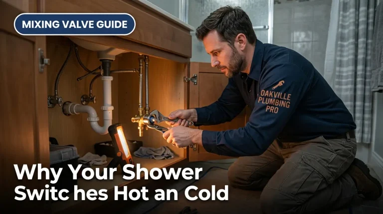 Testing shower water temperature affected by a faulty mixing valve in Oakville