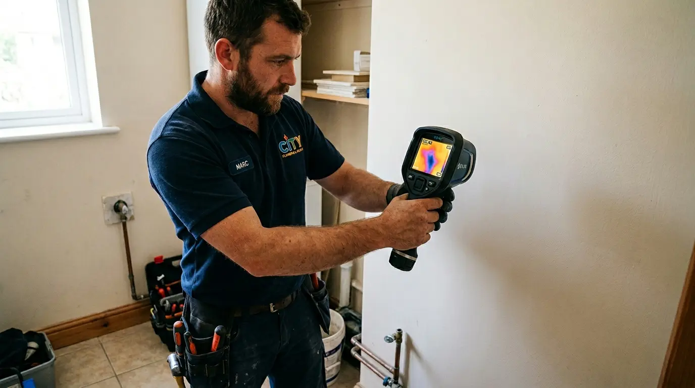 Infrared thermal imaging for hidden water leaks