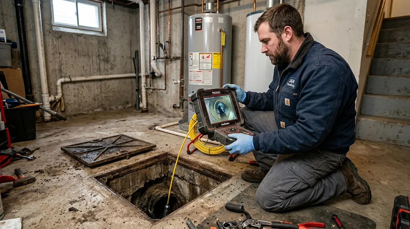 Sewer camera inspection equipment used for leak detection in Oakville homes