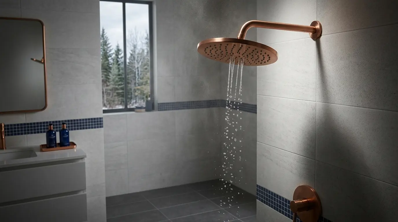 Weak shower water flow showing low water pressure in an Oakville home